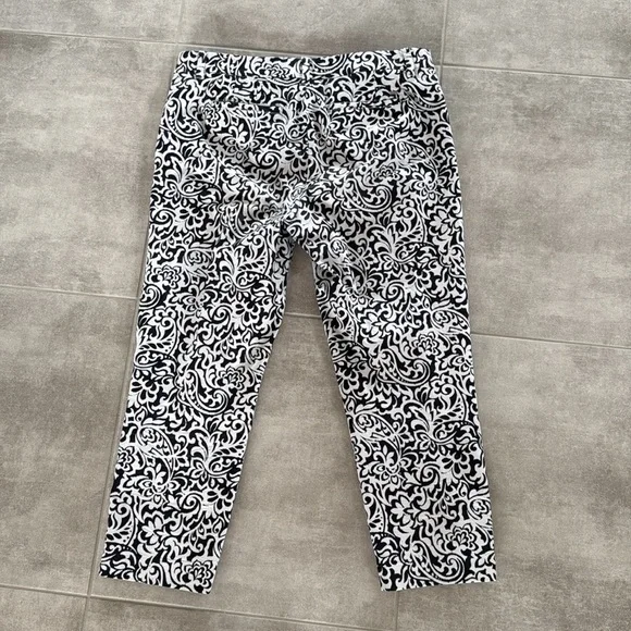 TOMMY HILFIGER Navy Blue Waverly Print Slim Pants- Size 10 - Picture 5 of 10